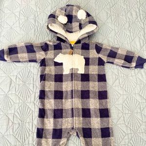 Cozy, Long-sleeve zip front jumpsuit